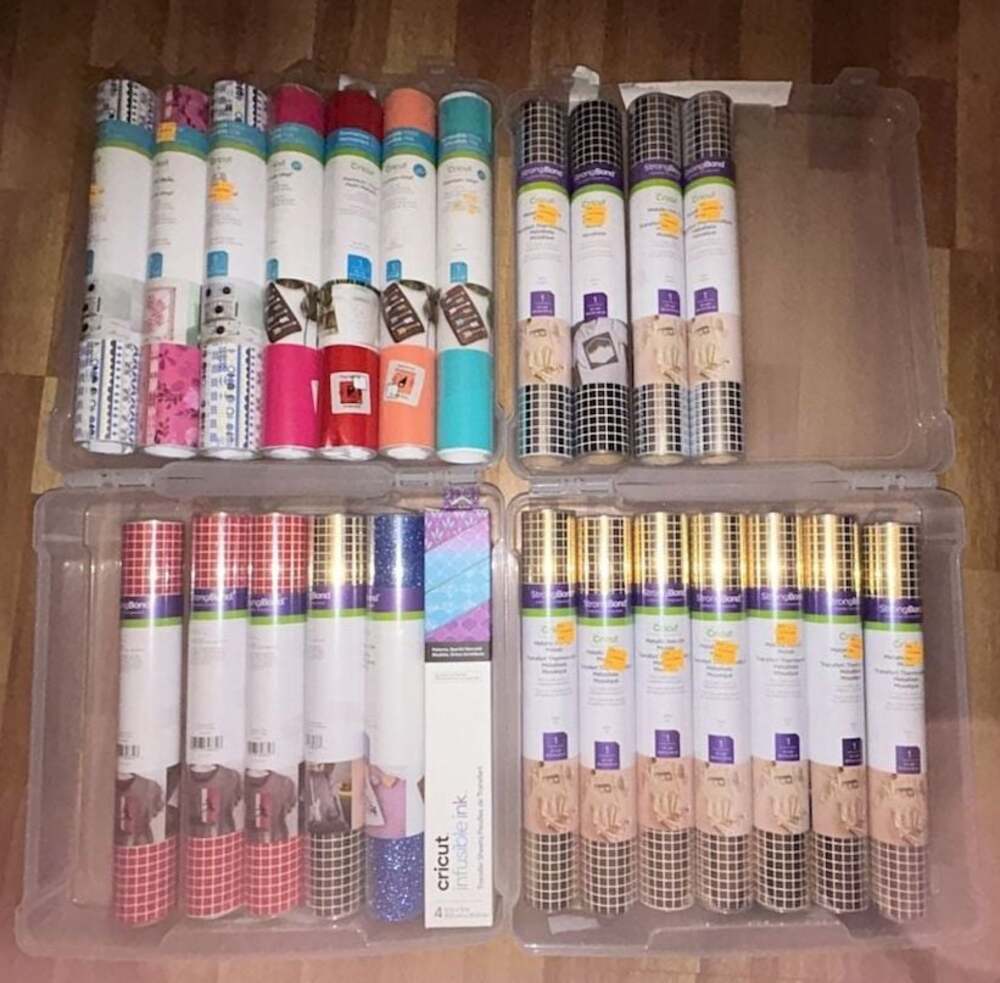 Large Cricut Crafting Bundle with Assorted Premium Vinyl, Iron-On, Mosaic, and I